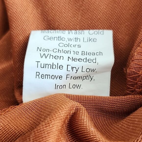 Amazon brand rust colored open front velour cardigan jacket, M - Picture 8 of 8